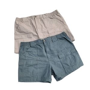 Men's Red Head Brand Company Cargo Shorts 2 Pair Size 44 Khaki & Gray Color